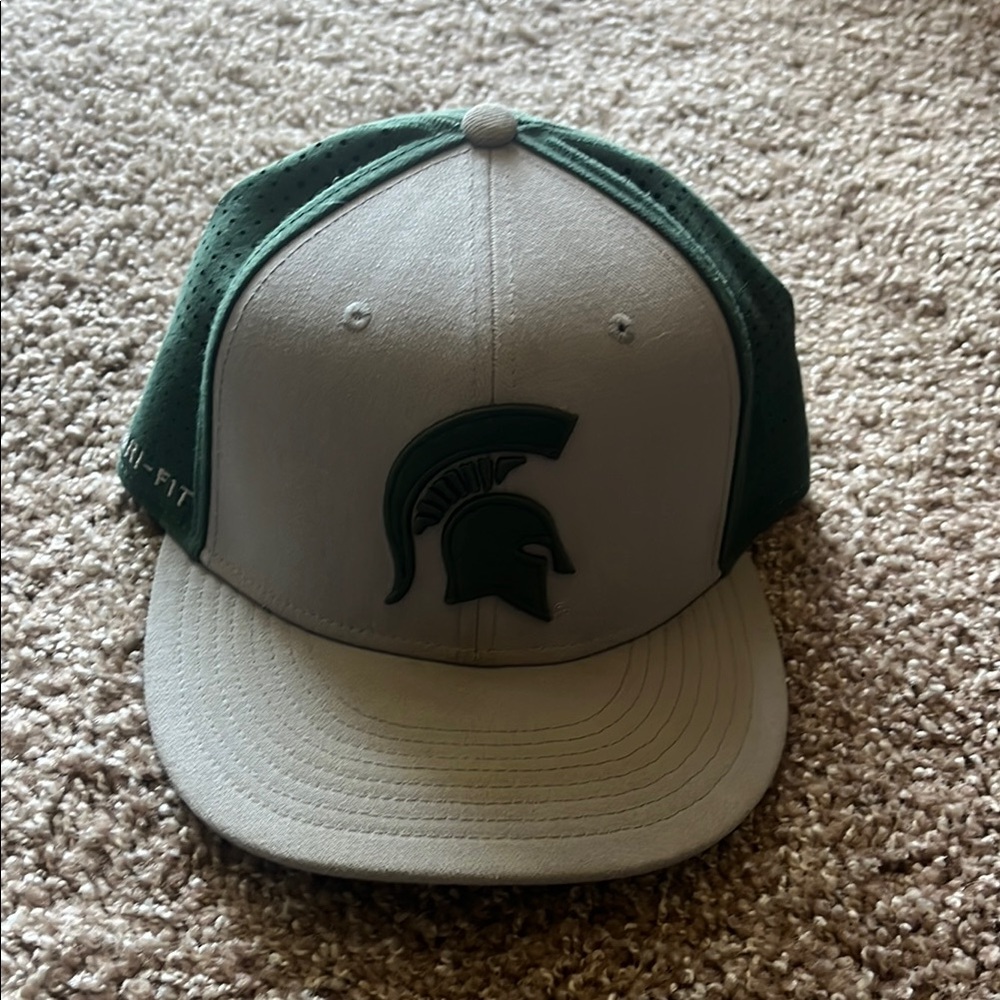 Michigan state Green and Gray Cap with Spartan Logo